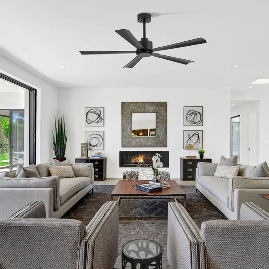 Ilze 52'' 5-Blade DC Motor Indoor/Covered Outdoor Lightless Ceiling Fan with Remote Control