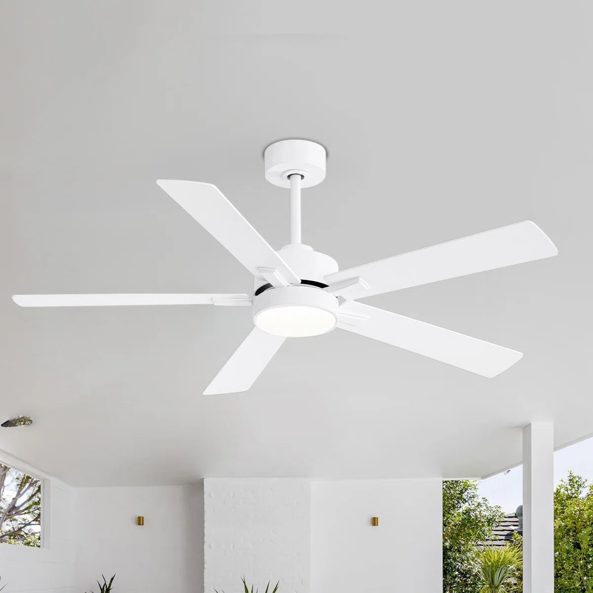 Rolanda 52" 5-inch Downrod Mount Ceiling Fan with Light Kit and Remote Control