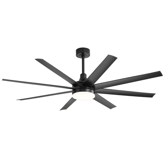 Jamii-Leigh 65/72/84 inch Large Indoor/Covered Outdoor Modern Ceiling Fan with Led Lights and Remote, 6-Speed, Reversible Quiet DC Motor, Timer, 8-ABS-Blade