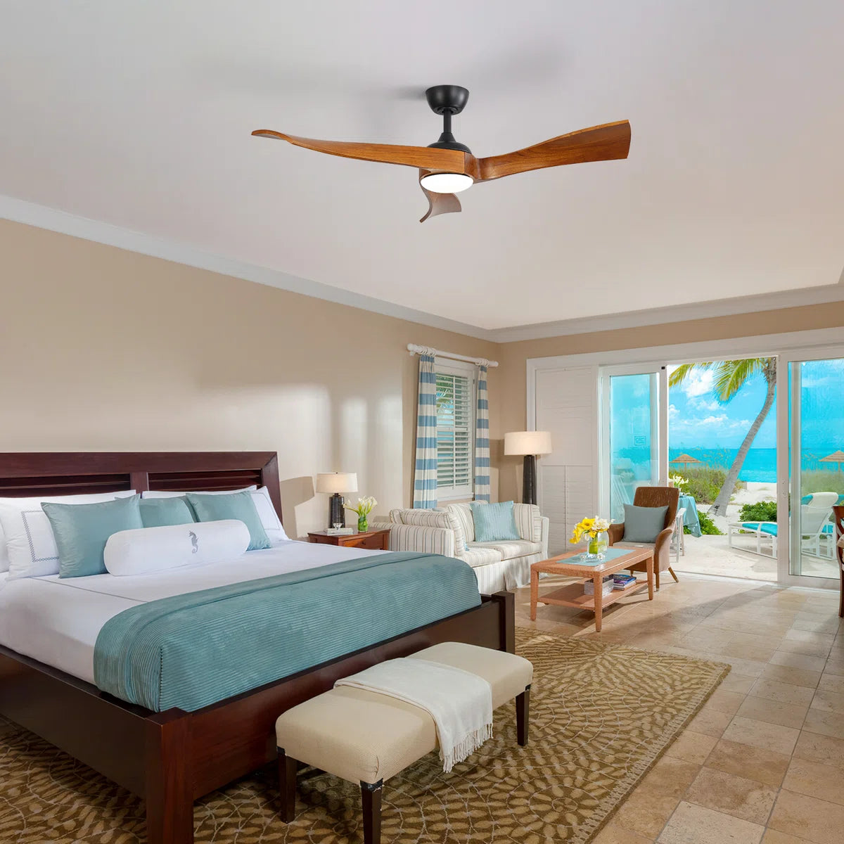 Kemp 52'' 3 - Blade Classic Propeller Ceiling Fan with Remote Control and LED Light Kit Included