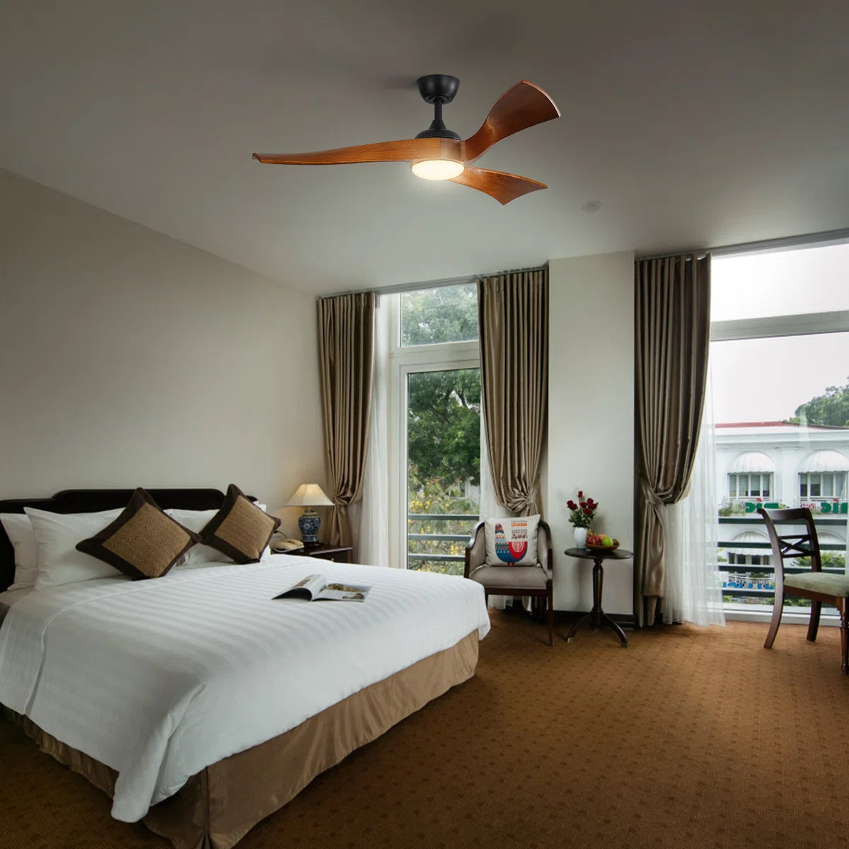 Kemp 52'' 3 - Blade Classic Propeller Ceiling Fan with Remote Control and LED Light Kit Included