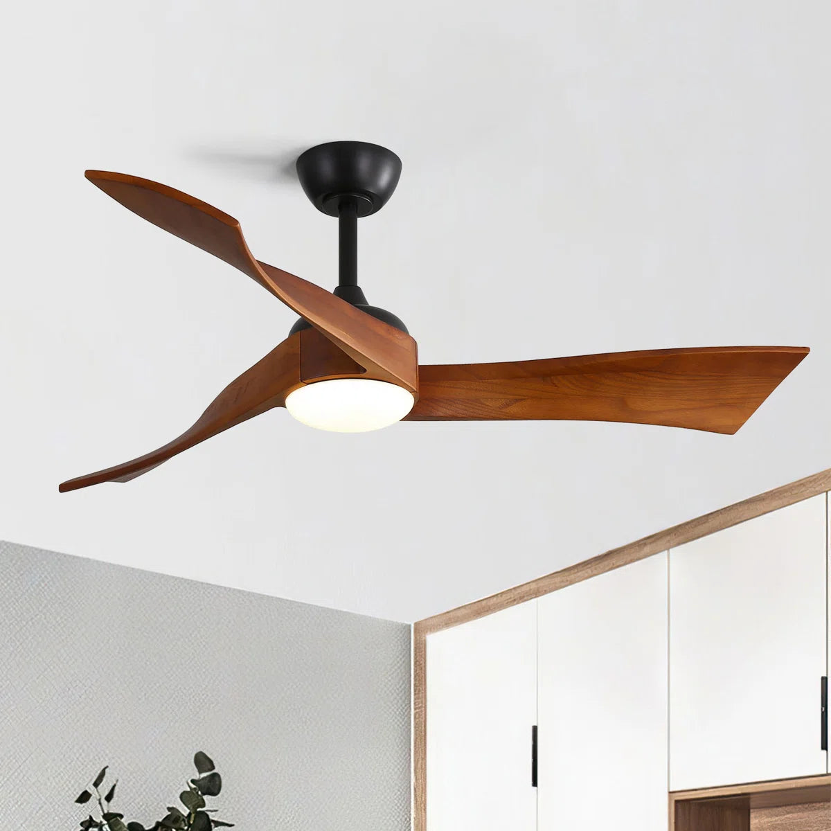 Kemp 52'' 3 - Blade Classic Propeller Ceiling Fan with Remote Control and LED Light Kit Included