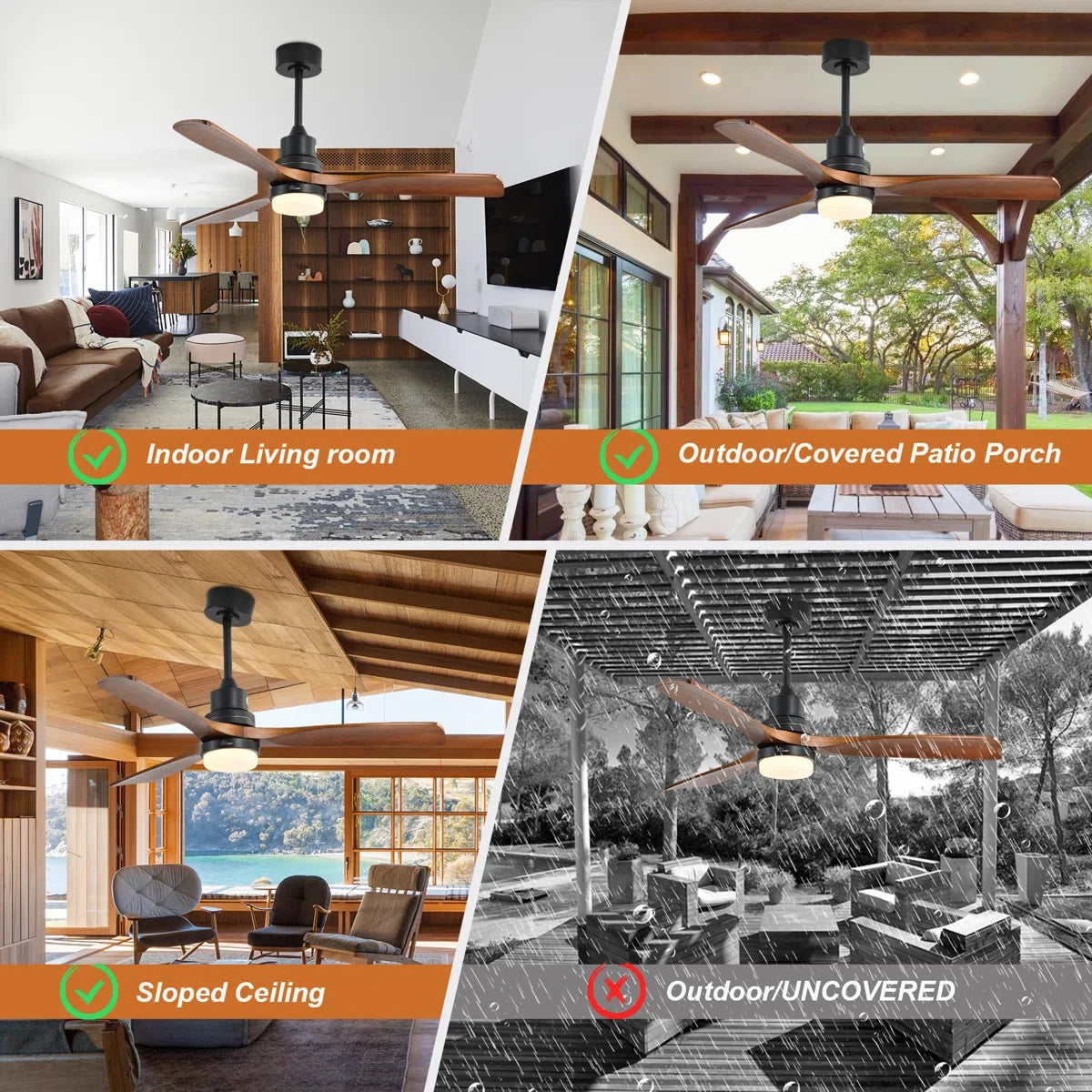 Nicola 52'' 3 - Blade Modern Ceiling Fan with Remote Control and Light Kit